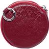 BAWAKO Portamonete Rotondo in Pelle - Custodia per Carte, Monete e Piccole Cose con Moschettone, Colore: Rosso