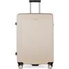 bugatti Linea Valigia rigida L - Valigia da viaggio grande in policarbonato, robusta, 4 ruote - Beige