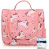TA Trend Atelier Beauty case bambino da appendere - trousse da toilette e beauty case sostenibile in poliestere riciclato, idrorepellente, con specchio e scomparti (Unicorno-Rosa)