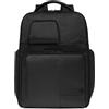 PIQUADRO - Zaino - Porta PC 17 - In pelle e Tessuto Tecnico - Business e viaggio - Uomo - Colore Nero