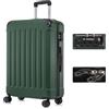 YONSLY Valigia da Viaggio con Lucchetto TSA e Cerniera Premium, Guscio Rigido, 4 Ruote a 360°, Lucchetto a Combinazione, Maniglia Telescopica (Verde scuro, XL)