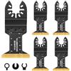 QIMEI-SHOP Lame Utensile Multifunzione Oscillante Titanio Accessori per Utensili Oscillanti Universale Multitool 44mm Compatible Fein Multimaster Einhell Bosch 5 Pezzi