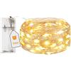 btfarm 1 pezzo di catena luminosa LED a batteria con timer, 2M 20 LED Micro catena luminosa in filo d'argento flessibile per interni, alimentata a batteria, per feste, Natale, matrimonio, Halloween