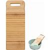 xlwen Lavabo in legno di bambù, per lavare i vestiti, con bordo anti-scivolo, lavapanni in Legno, Adatto per la pulizia degli indumenti dei bambini(40 * 15 * 1.8cm)