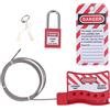 Dioche Lockout Tagout Kit, Lockout Tagout Cavo Lucchetto Acciaio Inossidabile Metallo Impatto Regolabile Blocco Cavo Regolabile Lucchetti di Sicurezza Set per Stazioni Lock Out Tag Out