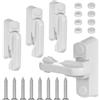 Peygre 4 Pezzi Chiusura di Sicurezza per Finestra e Porta, Sash Jammer, Blocca Finestra Aperta, Serrature di Sicurezza per Finestre in uPVC, Bloccanti per Finestre in uPVC e PVC Domestica(Bianco)