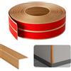 Yunlaishaocer Listelli autoadesivi per pareti, 2 cm x 2 cm x 12 m, listello angolare autoadesivo, PVC flessibile a molla per protezioni angolari, listello per porte, finestre, pareti (intarsio in rovere giallo)