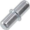 AERZETIX Set di 120 supporti per mensola cilindrici Ø5x16 mm con collarino/per ripiani removibili/libreria/mobili/metallo colore argento