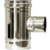 MBM Canna fumaria parete doppia coibentata inox raccordo t 90 ridotto 80 dn 100/150
