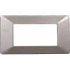 ZOREI Placca Compatibile Con Vimar Plana, Placche In Plastica, 1 Pezzo (4 Posti/Moduli,Titanio)