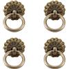 Gutol 4 pezzi Maniglie per cassetti vintage da 3 cm, pomelli per cassetti ad anello retrò, maniglie per ante di mobili da cucina, stile antico, bronzo
