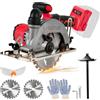 JOJOCY Sega circolare senza fili da 15 cm, compatibile con Milwaukee M18, 6200 giri/min con 2 lame 150 mm, profondità di taglio 50 mm, smussatura 0-45° per taglio di legno, plastica, piastrelle (rosso per