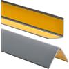 ProfiPVC Profilo Angolare PVC 50x50 mm - Listello di protezione in plastica flessibile - Striscia autoadesiva - Riparo dei profili angolari e bordi, facile da installare - 165cm, Argento