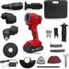 BEST DIRECT Rotorazer Multi System 10 in 1 - Multiutensile wireless 20 V: Trapano a percussione, seghetto alternativo, smerigliatrice, levigatrice e oscillante, kit completo con valigetta e batteria 1500 mAh