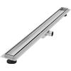 LuxeBath Canaletta per Doccia 90 cm 2 in 1 Drenaggio Piastrellabile in Acciaio Inossidabile Canalina Scarico a Pavimento per Bagno Set Completo di Fissaggio Sifone a Canale con Filtro per Capelli