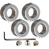 CESFONJER Stop di Profondità Trapano,CESFONJER Punte Profondità Anello Posizionatore(ID:14mm,4pcs), con la Chiave Esagonale