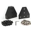 Yeebyee 3030 - Piastra angolare a T a 5 fori, 90 gradi, piastra di collegamento esterna con viti M6 e dadi a T, per 30 x 30 mm, profilo estrusione in alluminio (nero-3030, forma a T