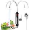 Strixorn Scaldabagno istantaneo da 3300W, rubinetto in acciaio inossidabile per scaldabagno istantaneo, rubinetto elettrico da cucina per scaldabagno elettrico senza serbatoio con indicatore di temperatura LCD