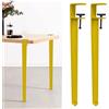 NIANXINN Gambe con Morsetto da Tavolo Forma di F,2 Gambe da Tavolo in Metallo,Gambe di Supporto per Mobili Regolabili per Tavoli da Pranzo,Tavolino,Mobili e Consolle,Scrivania (71cm,Yellow)