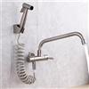 ZPSPZ Rubinetto Cucina a Muro Solo Acqua Fredda Acciaio Inox Rubinetto Cucina Con Pistola a Spruzzo Rubinetto da Muro Spazzolato-Un