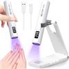 BBLTIFF Mini Lampada UV LED Unghie, Lampada per Unghie con Cavo di Ricarica USB e Supporto Pieghevole, Lampada Gel Unghie, USB Ricaricabile & 30/60S Timer, Lampada UV Unghie per ai Principianti
