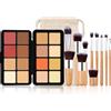 FantasyDay 16 Colori Coprenza Elevata a Lunga Tenuta Correttore Crema Concealer Palette Fard Blush Contouring Viso Correttori Makeup Gift Set per Hide Occhiaie e Imperfezioni con 11 Pennelli Trucco