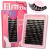 Himirell Ciuffetti di extension per ciglia con curvatura a D, 280 pezzi, ciuffetti individuali per ciglia 120D, soffici e ciuffetti, per trucco a casa, kit di extension per ciglia fai da te da applicare (10-20