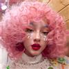PORSMEER - Parrucche rosa ricci sintetiche per donne, capelli naturali, ricci sciolti, afro, ricci crespi, onde medie, taglio a caschetto anni '70, per donne nere, per costume o uso quotidiano