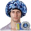 Years calm Cuffia termica da uomo per condizionamento profondo, riutilizzabile, con fodera in alluminio, fascia elastica elastica, stampa elegante, per terapia a vapore, maschera per capelli, olio