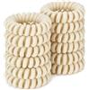 ZOUIQSS fascette per capelli a spirale,supporto per la coda di cavallo,cavo per capelli per donne ragazze,senza tracce,tenuta forte,impermeabile,adatto a tutti i tipi di capelli (panno beige,12 pezzi)