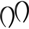 Qianyu 2 fasce per capelli in raso larghe e rigide, alla moda, antiscivolo, in tinta unita, per ragazze, donne, cosplay, Natale, Halloween, San Valentino