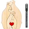 Meanju Puzzle in legno personalizzato, orso in legno, puzzle personalizzato per la famiglia, sculture di orso in legno, regalo ideale per Natale e compleanno