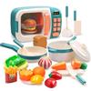 CUTE STONE Microwave Toys Kitchen Play Set, Forno elettronico per bambini con cibo giocattolo, pentole e padelle per bambini, utensili da cucina, giocattoli da cucina per ragazze e ragazzi,toy