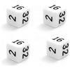 DELALO Backgammon - Set di 4 dadi doppi (64), di alta qualità, per backgammon (bianco)