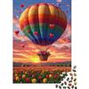 VZQWERTYU Mongolfiera Colorata Puzzle 1000 Pezzi Carta per Adulti Campo di Tulipani Tramonto Gioco di Puzzle 1000 Pezzi Decorazione Regalo 38x26cm/1000pcs