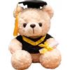 FGen Orsacchiotto per la Laurea, Orsacchiotto Peluche, Orsetto di Peluche, Regali Laurea, Orso di Peluche con Diploma e Cappello di Dottore, per Scuola Laurea Decoro (Orso bianco con nappa gialla)