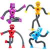 Binnan 4 Pezzi Ventosa Giocattolo Robot con Arti Lunghi Flessibili, Spremere Giocatt per Bambini, Telescopiche Antistress Gioco, Giocattolo Educativo Contro Lo Stress