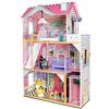 BAYAGU Casa delle Bambole in Legno con Mobili e Accessori, Grande Casa Bambole a 3 Piani con Ascensore e Terrazza, Dollhouse per Bambole fino a 30 cm, Gioco di Ruolo Educativo, Regalo per Bambini 3+