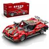 Sosuy 1:18 Set di mattoncini per costruire modelli di auto sportive - Cyberpunk Rally Car Racing Engineering Toys per giocare ed esporre - Idea regalo modello giocattolo per adulti e ragazzi (rosso)