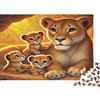 UVTMWVTCUSIQ Puzzle 1000 Pezzi Famiglia di Leoni per Adulti Carta Rompicapo Animali Educativo, Decorazione Casa, Antistress 52x38cm/1000pcs