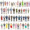 NOLACE Mini Modellino Ferroviario Figure 50 Pezzi Figure In Miniatura Figure Dipinte Scala 1:50 Figure di Persone in Plastico Modello di Persone Non Verniciata in Scala for miniature scenes New (1:50)