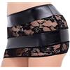 Verano QZ-15 Minigonna corta elasticizzata da donna, effetto bagnato, con pizzo