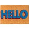 Relaxdays Zerbino Relaxdays in fibra di cocco HELLO, 60x40 cm, antiscivolo, resistente, interni/esterni, multicolore