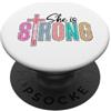 Faithful Strength Designs Lei è forti proverbi 31 25 Donna cristiana PopSockets PopGrip Adesivo