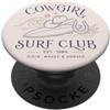 Western Surf Summer Retro Cowgirl Surf Western Beach Wave Estetica PopSockets PopGrip Adesivo