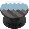 Herringbone Pattern Midcentury Modern Pa Motivo a spina di pesce, colore pastello, design moderno, blu e marrone PopSockets PopGrip Adesivo