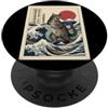 Japanese Retro Kaiju Aesthetic Apparel C Divertente gatto Kaiju Grande onda giapponese Woodblock Art PopSockets PopGrip Adesivo