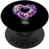 Dementia Awareness Alzheimers and Brain Mese di sensibilizzazione sulla demenza fiore viola floreale PopSockets PopGrip Adesivo
