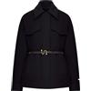 Sportmax Caban in lana vergine con cintura in pelle
