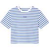 TWINSET T-shirt Twinset a Righe Blu con Logo Ricamato